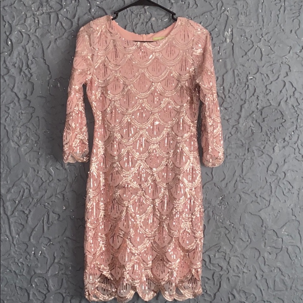 Rose Gold Sequin Party Dress